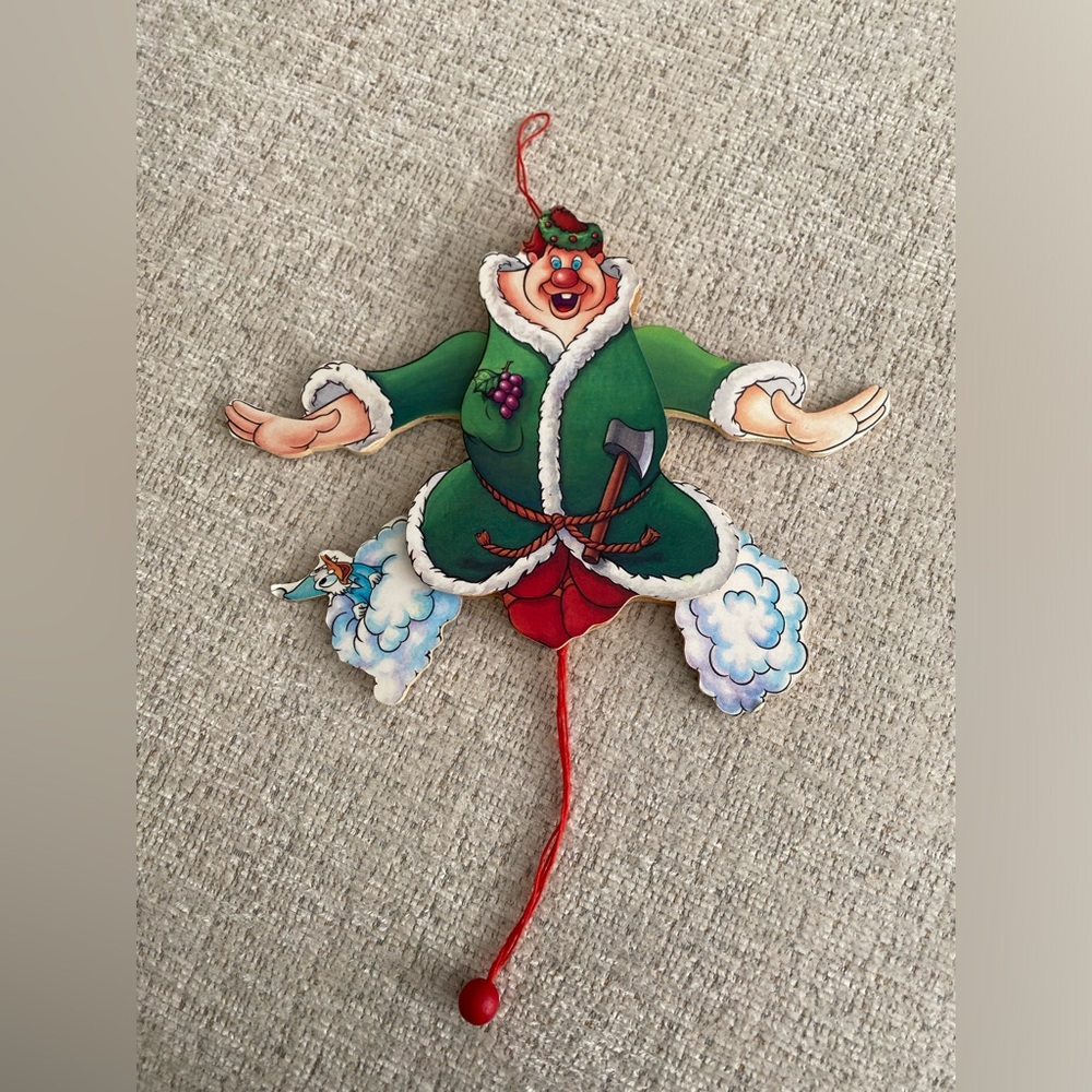 Vintage wooden Disney Christmas Carol ornament Scrooge Mcduck